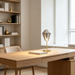 Modern Minimalist Home Table Desk Light Living Room Smoky Grey Glass Table Lamp For Bedroom