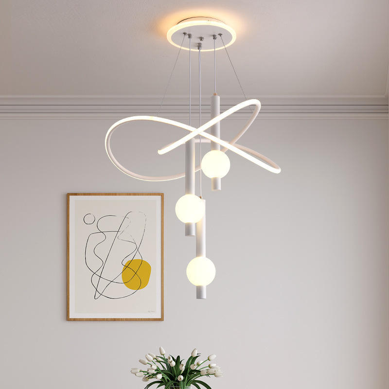 Modern Home Creative Decoration Chandelie Dining Room Pendant Light Luxury LED Lamp Golden Acrylic Ceiling Lamp