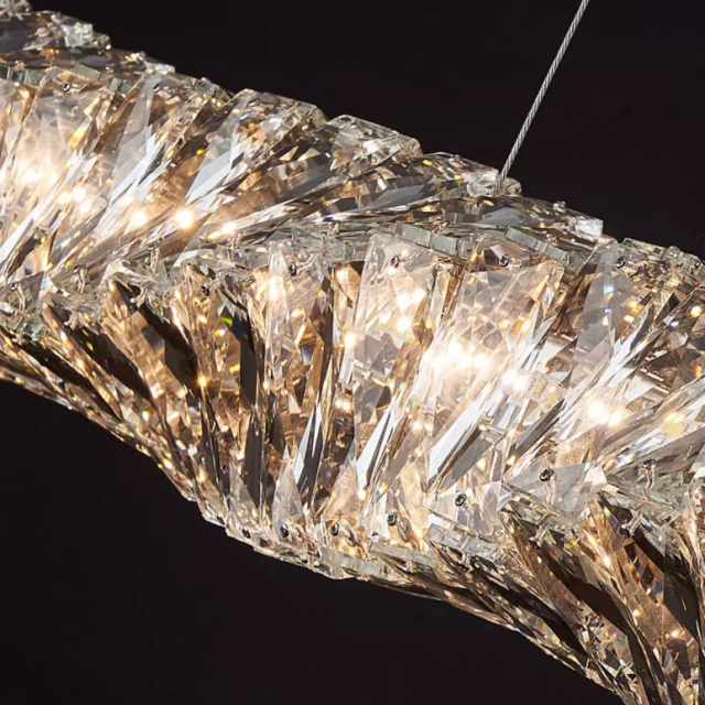 Luxury Nordic Hotel Decoration Drop Hanging Lamp Light Gold Round Crystal Chandelier for Living Room Bedroom