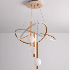 Modern Home Creative Decoration Chandelie Dining Room Pendant Light Luxury LED Lamp Golden Acrylic Ceiling Lamp