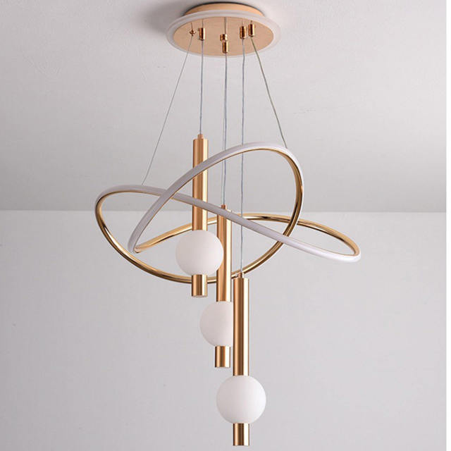 Modern Home Creative Decoration Chandelie Dining Room Pendant Light Luxury LED Lamp Golden Acrylic Ceiling Lamp