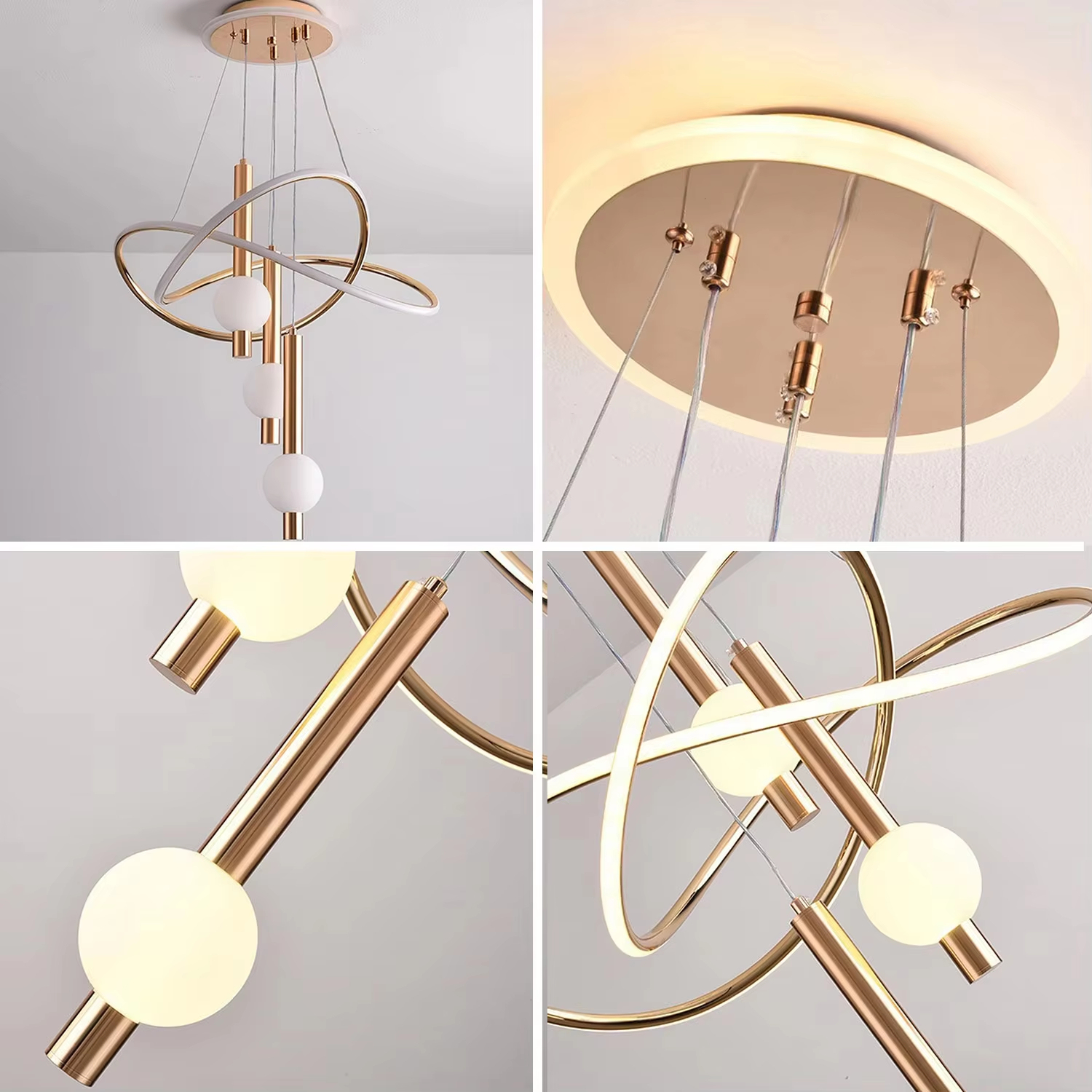 Modern Home Creative Decoration Chandelie Dining Room Pendant Light Luxury LED Lamp Golden Acrylic Ceiling Lamp