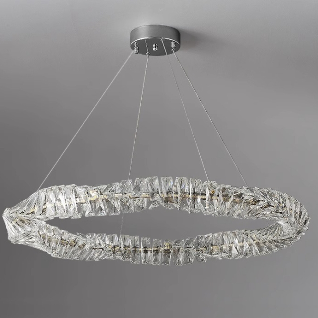Luxury Nordic Hotel Decoration Drop Hanging Lamp Light Gold Round Crystal Chandelier for Living Room Bedroom