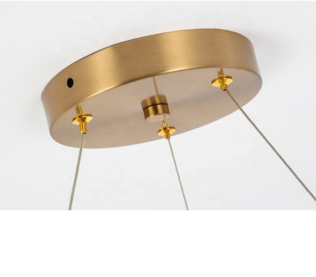 Modern Gold Metal Pendant Light Kitchen Island Luxury Hotel LED Lighting Fixture Pendant Lamp Circle Ring Chandelier