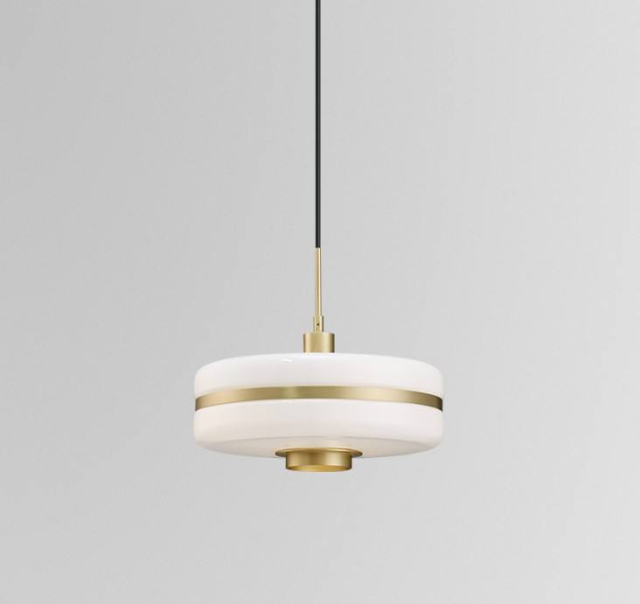 Nordic Modern Dining Room Restaurant Glass Chandelier Brass Gold White Glass Shade Round Aluminum Ceiling Pendant Lamp