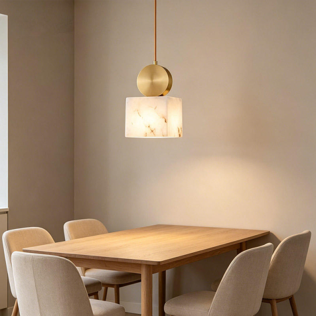 Luxury Designer Dining Room Small Bar Chandelier Light Fixture Bedside Natural Marble Pendant Light