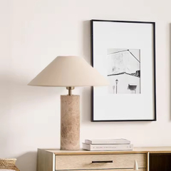 Nordic Modern Study Desk Lamp Hotel Luxury Bedroom Bedside Home Decor Travertine Stone Table Lamp