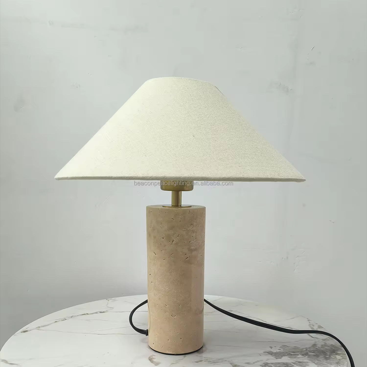 Nordic Modern Study Desk Lamp Hotel Luxury Bedroom Bedside Home Decor Travertine Stone Table Lamp