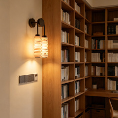 Creative Alabaster Wall Light Round Nature Marble Hotel Living Room Bedroom Corridor Bedside LED Wall Lamp