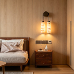 Creative Alabaster Wall Light Round Nature Marble Hotel Living Room Bedroom Corridor Bedside LED Wall Lamp