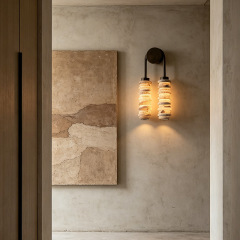 Creative Alabaster Wall Light Round Nature Marble Hotel Living Room Bedroom Corridor Bedside LED Wall Lamp