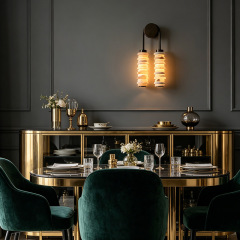 Creative Alabaster Wall Light Round Nature Marble Hotel Living Room Bedroom Corridor Bedside LED Wall Lamp