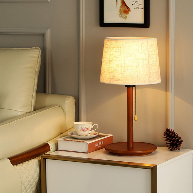 Nordic Study Desk Table Light Bedside Wooden Led Reading Table Lamp for Office Living Room Decor