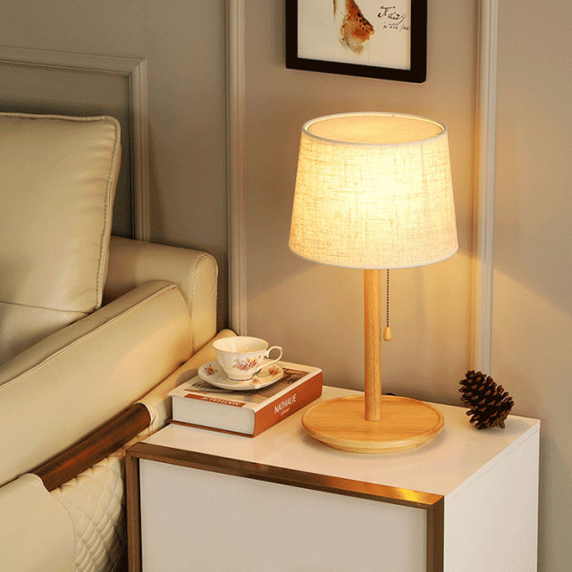 Nordic Study Desk Table Light Bedside Wooden Led Reading Table Lamp for Office Living Room Decor