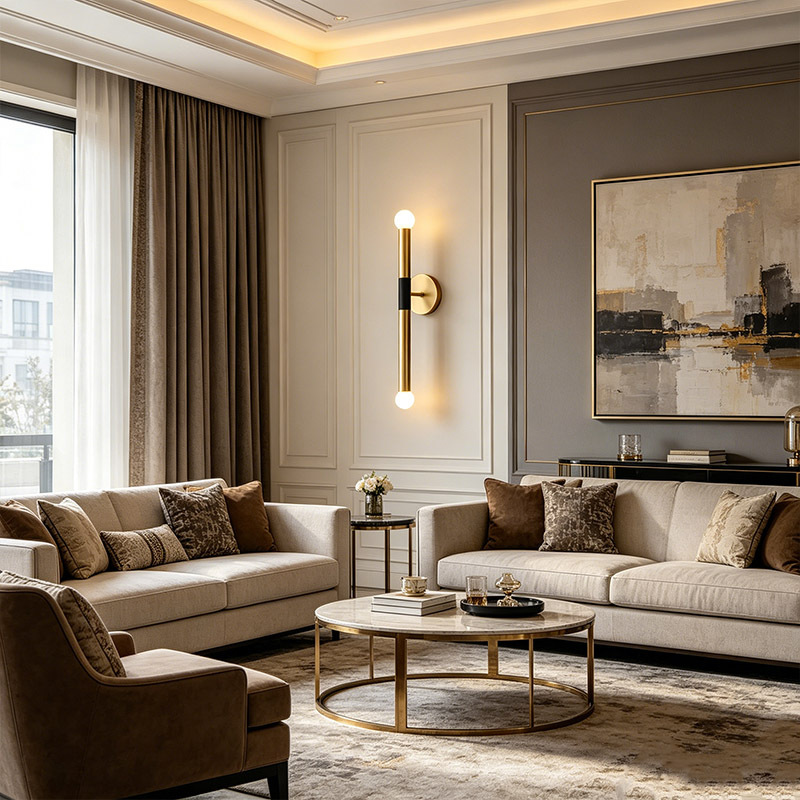 Luxury Hotel Copper Metal LED Wall Light Indoor Living Room Bedside Decorative Glass Bulb Wall Lamp