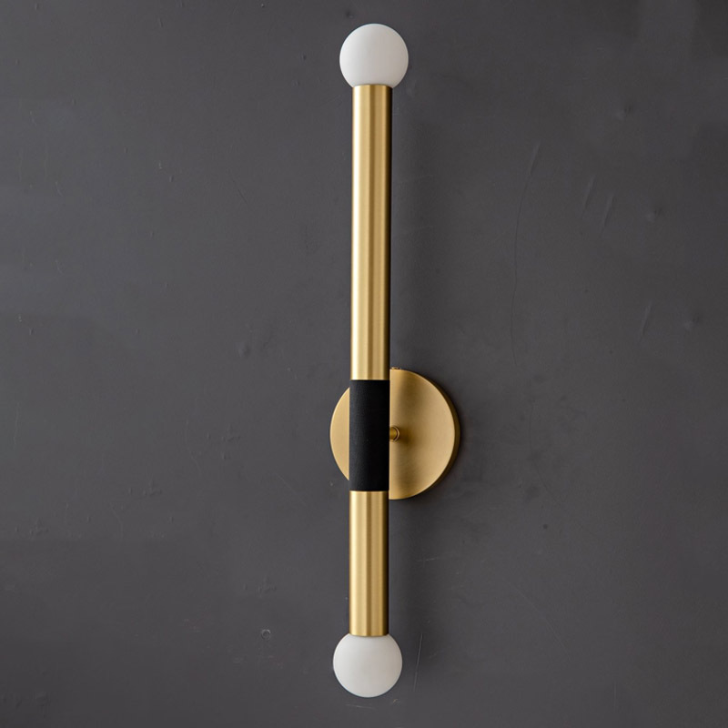 Luxury Hotel Copper Metal LED Wall Light Indoor Living Room Bedside Decorative Glass Bulb Wall Lamp