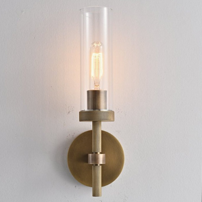 Modern Luxury Hotel  Wall Light Home Decor Bedside E27 Bronze Metal Glass Wall Lamp