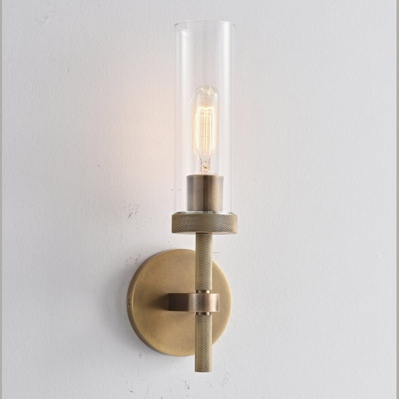 Modern Luxury Hotel  Wall Light Home Decor Bedside E27 Bronze Metal Glass Wall Lamp