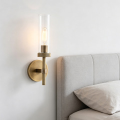 Modern Luxury Hotel  Wall Light Home Decor Bedside E27 Bronze Metal Glass Wall Lamp