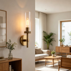 Modern Luxury Hotel  Wall Light Home Decor Bedside E27 Bronze Metal Glass Wall Lamp