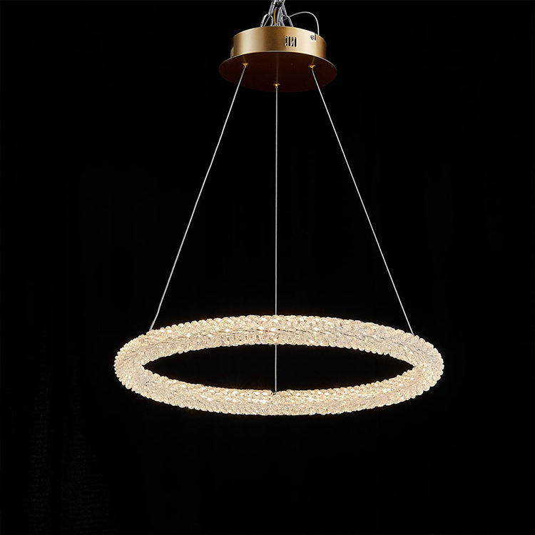 Luxury Modern Circle Round Pendant Lamp Home Hotel Villa Hall Castle Lobby Crystal Chandeliers Hanging Lamps