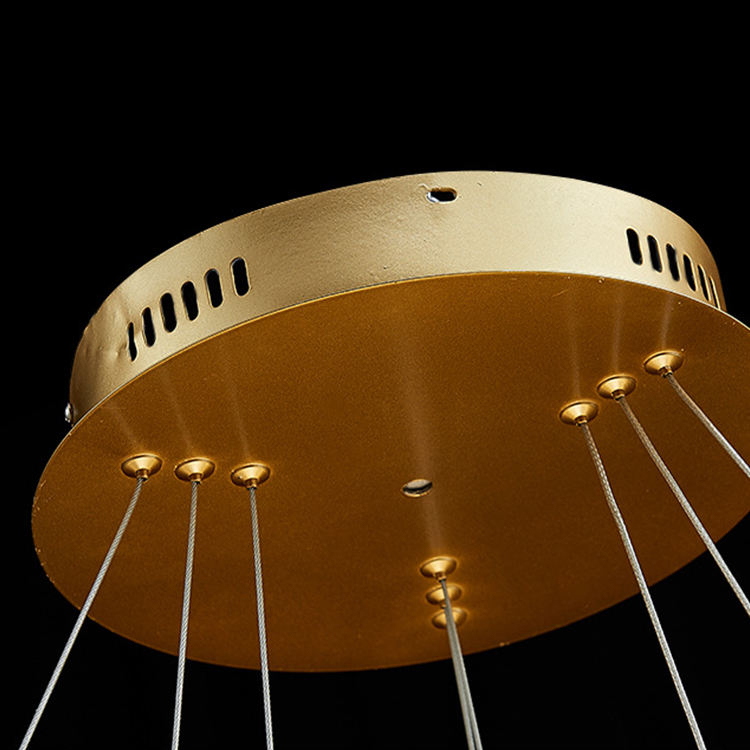 Luxury Modern Circle Round Pendant Lamp Home Hotel Villa Hall Castle Lobby Crystal Chandeliers Hanging Lamps