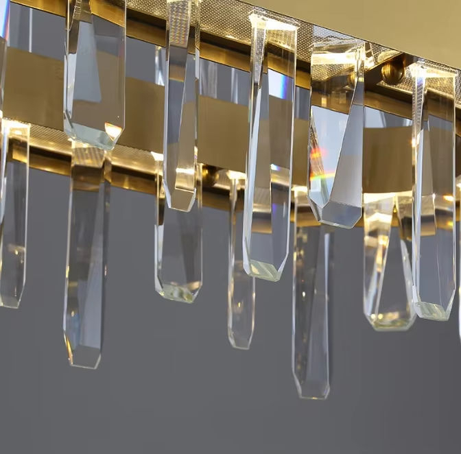 Modern Luxury Gold Crystal Pendant Light Home Hotel Decorative Gold K9 LED Crystal Hanging Lamp Chandelier