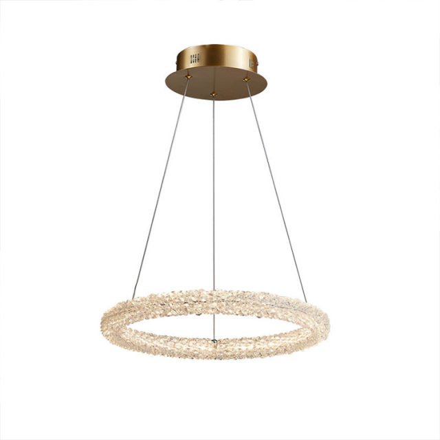 Luxury Modern Circle Round Pendant Lamp Home Hotel Villa Hall Castle Lobby Crystal Chandeliers Hanging Lamps