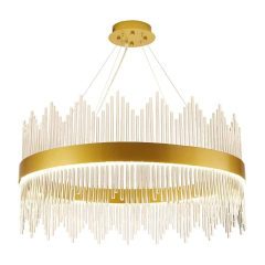 Modern Luxury Gold Crystal Pendant Light Home Hotel Decorative Gold K9 LED Crystal Hanging Lamp Chandelier