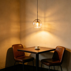 Nordic Minimalist Round Glass Metal Pendant Lamp for Hotel Loft Decor