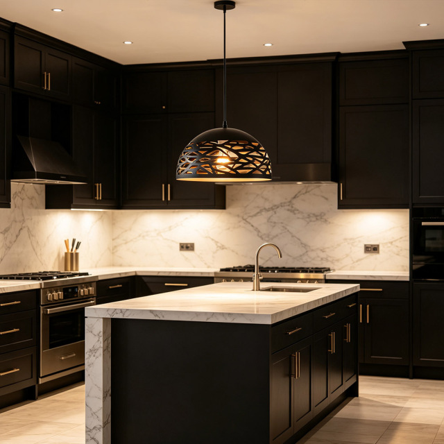 American Style Minimalist Metal Hanging Lamp for Kitchen Island