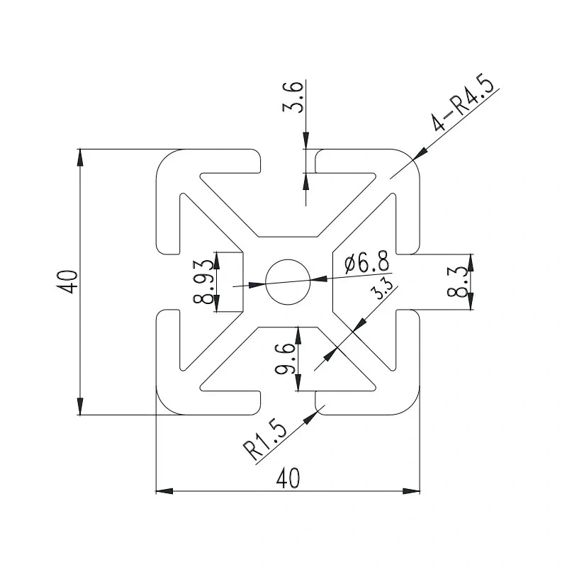 Uruguay Industry Aluminum Extrusion Profiles Section for Windows and Doors