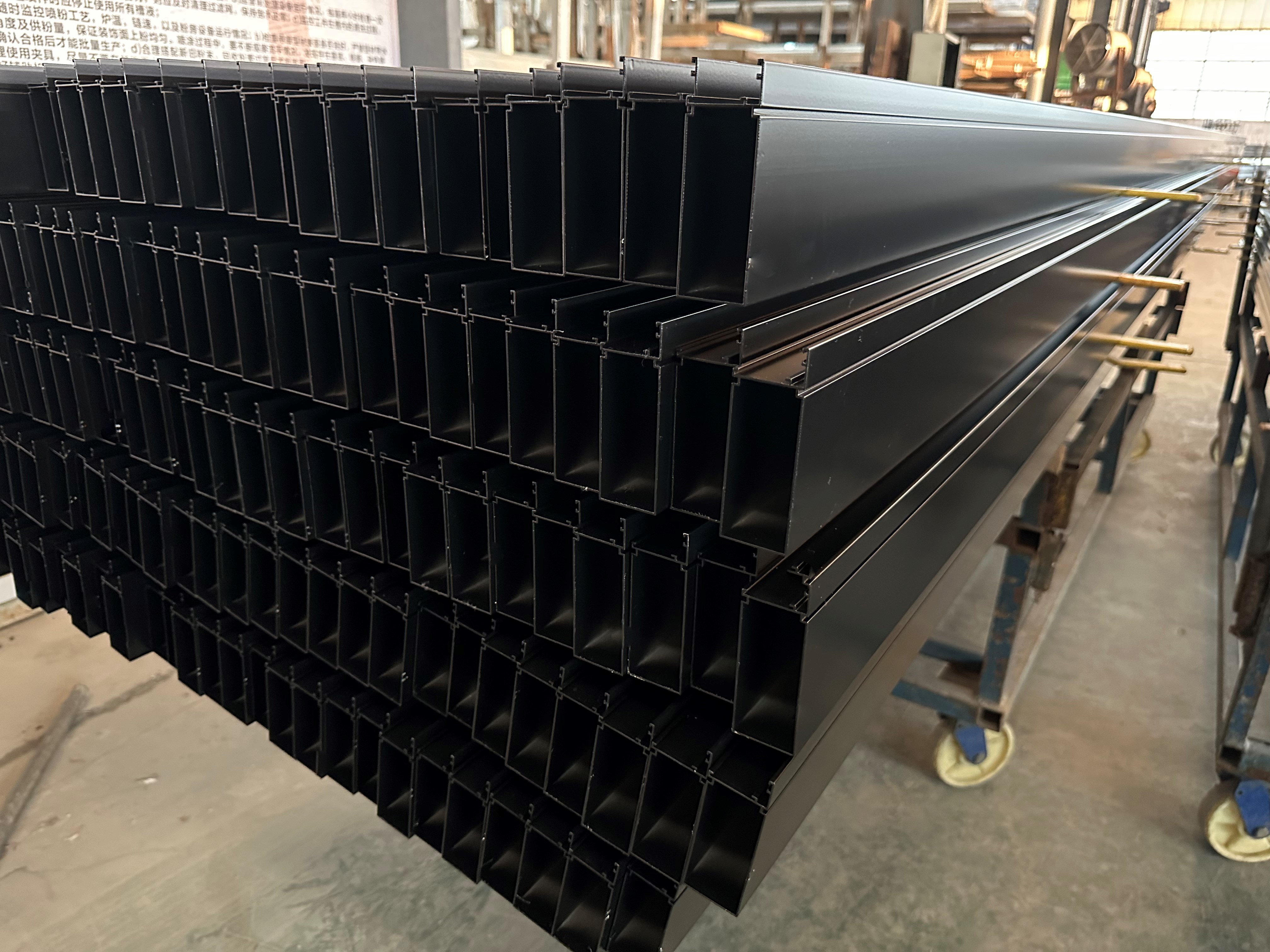 Spray-coated aluminum profiles