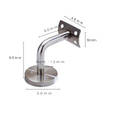 Stainless Steel Stair Handrail Wall Bracket / Handrail Support Bracket