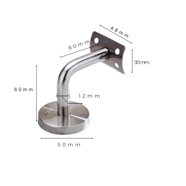 Stainless Steel Stair Handrail Wall Bracket / Handrail Support Bracket