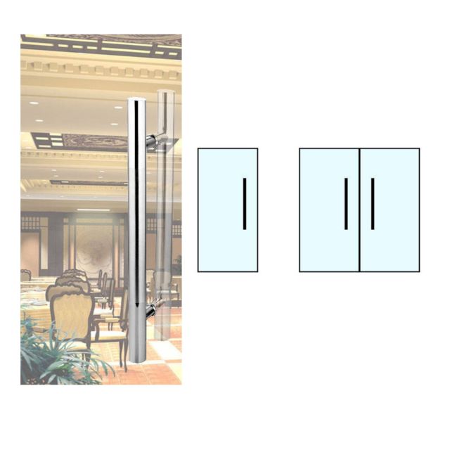 Stainless Steel Back-to-Back Pull Handle For Glass Door