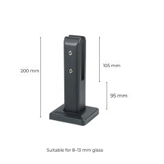 Square Base Glass Railing Spigot / Glass Fence Post (For 8–13mm Glass)