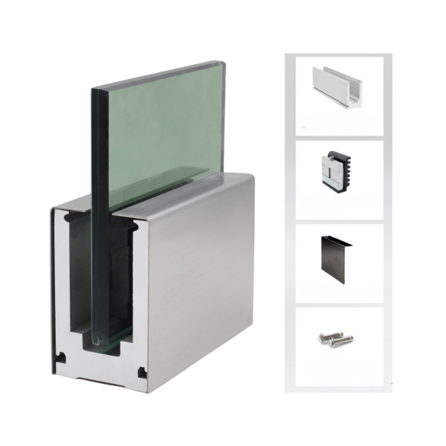 Aluminum U Channel Base Shoe For Glass Railing System