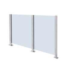 Square Tube Glass Railing Post with Base Plate