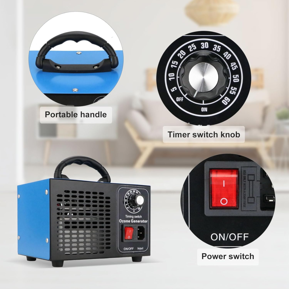 Ozone Generator 32000mg/h, Ozone Machine with Timer Industrial Air Purifier O3 Ozonizer for Home, Cars, Garage, Pets Kitchen Odour and Smoke Removal