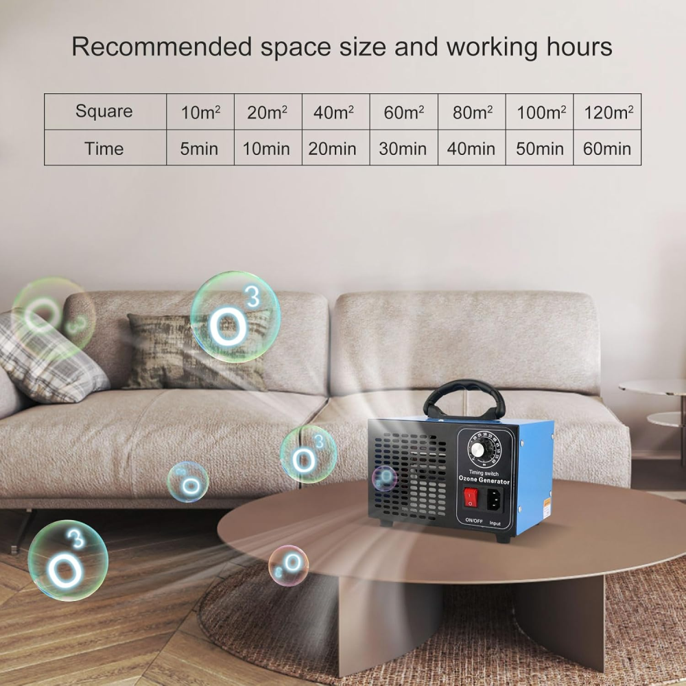 Ozone Generator 32000mg/h, Ozone Machine with Timer Industrial Air Purifier O3 Ozonizer for Home, Cars, Garage, Pets Kitchen Odour and Smoke Removal