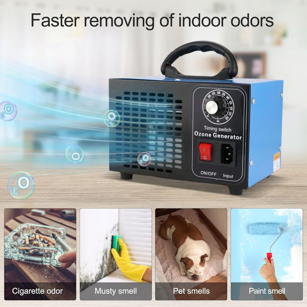 Ozone Generator 32000mg/h, Ozone Machine with Timer Industrial Air Purifier O3 Ozonizer for Home, Cars, Garage, Pets Kitchen Odour and Smoke Removal