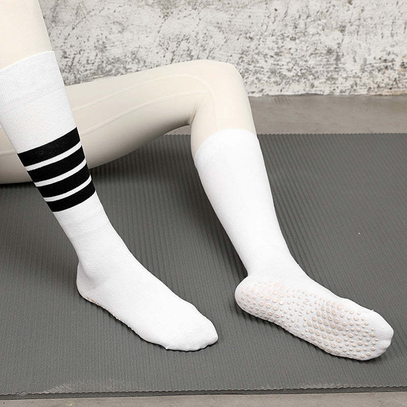 Non Slip Pilates Socks-Classic Four Stripes