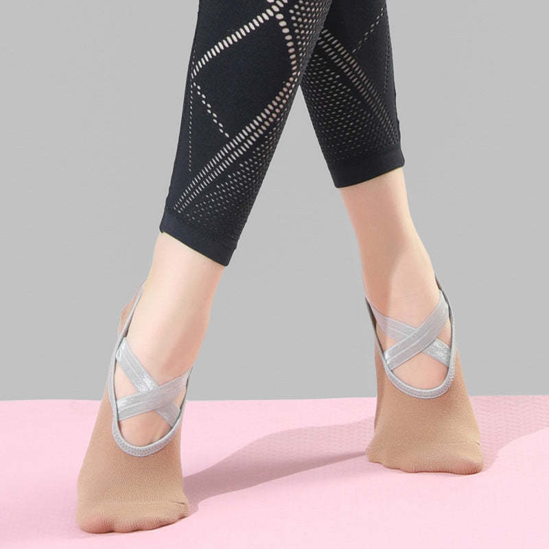 Cross Ribbon Anti-Slip Yoga Pilates Socks