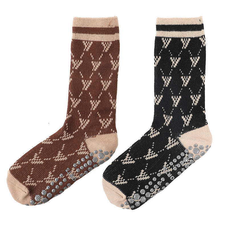 Crew Anti-Slip Yoga Socks-British Style