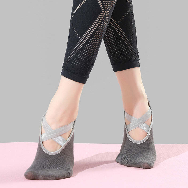 Cross Ribbon Anti-Slip Yoga Pilates Socks