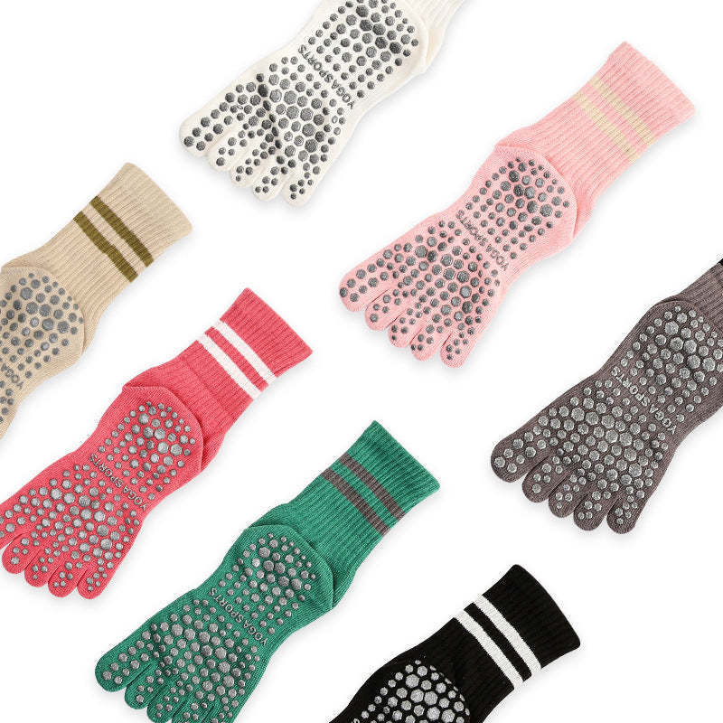 Crew Anti-Slip Grip Toe Socks (Dual-Stripe)