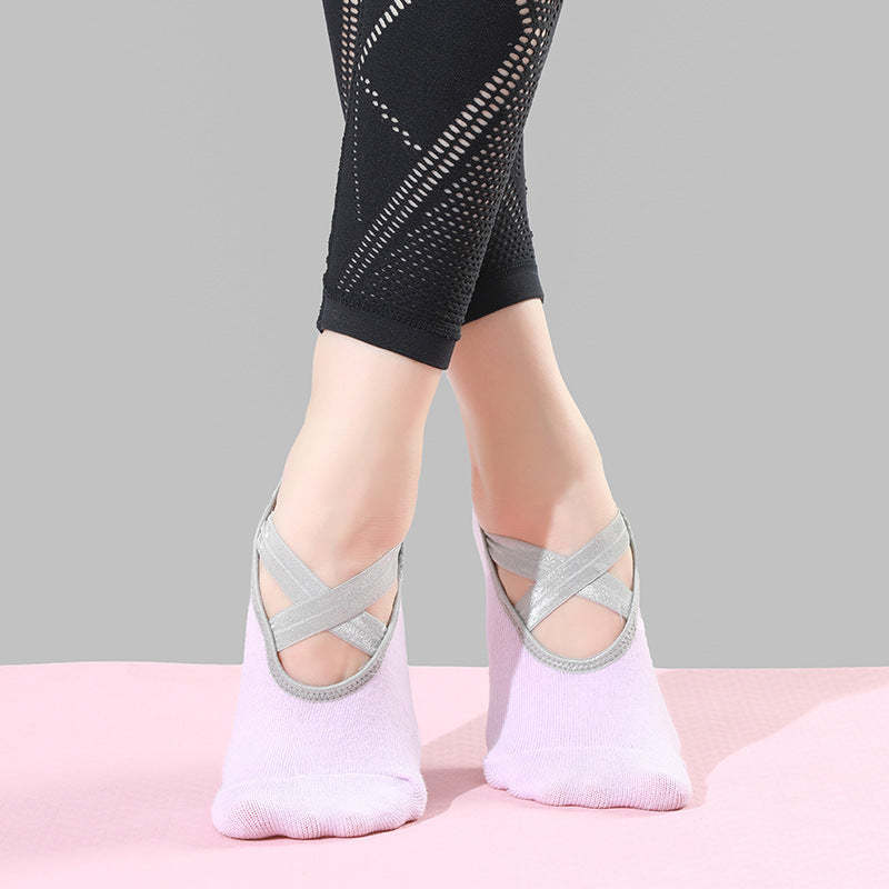 Cross Ribbon Anti-Slip Yoga Pilates Socks