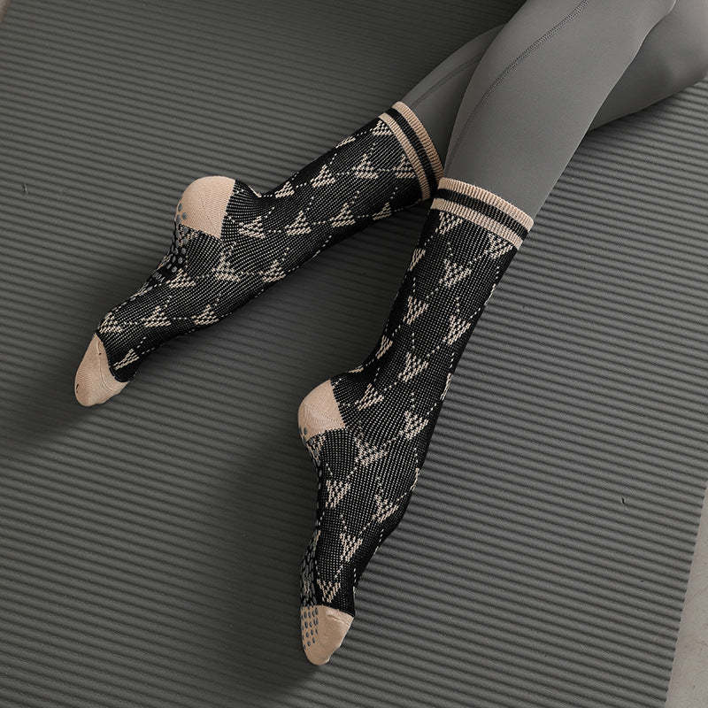 Crew Anti-Slip Yoga Socks-British Style