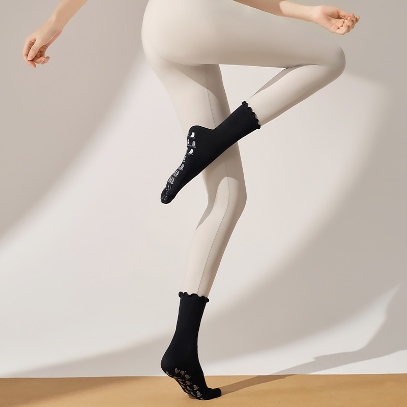 Non-Slip Grip Yoga Socks - 5 Toe Pilates Socks (Ballet)